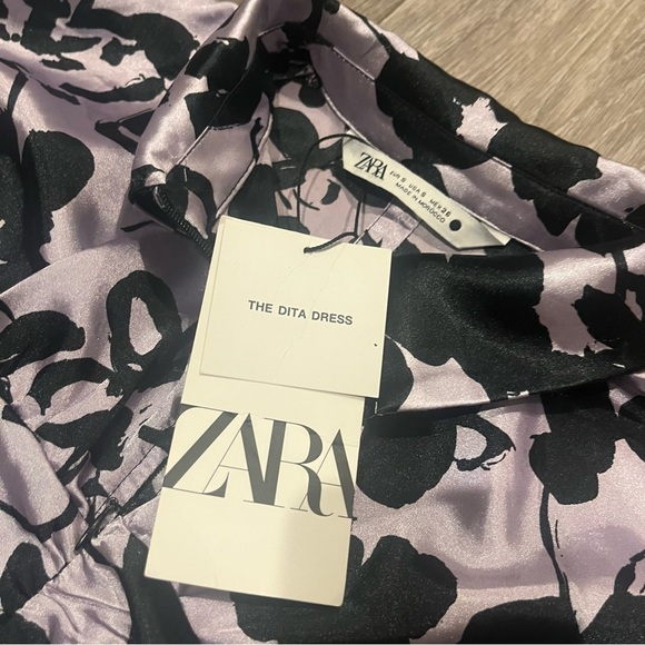 NWT Zara The Dita Floral Print Ruched Dress - Picture 5 of 8